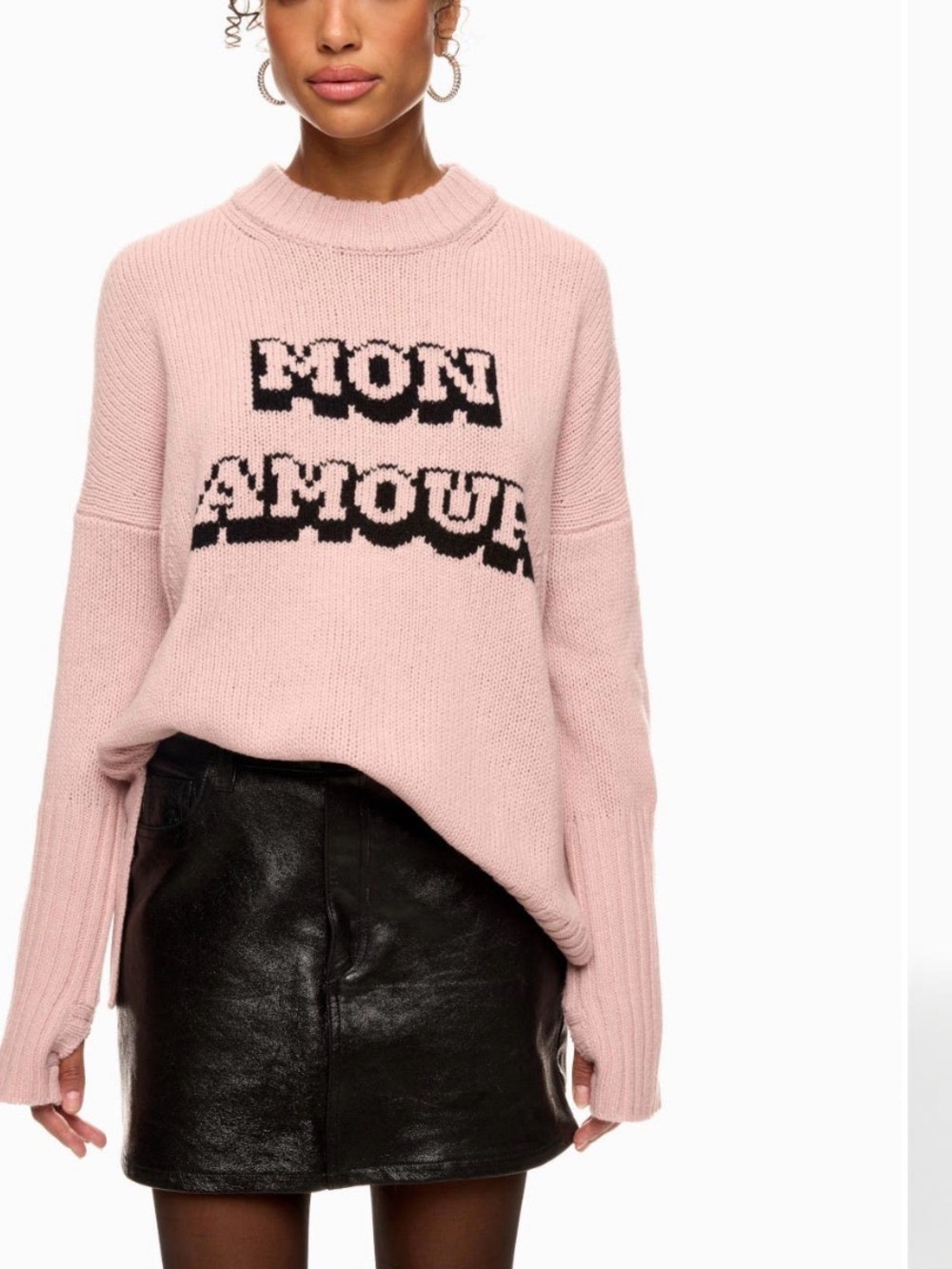 Zadig & Voltaire Malta Mon Amour Merino Wool Sweater XS Dusty Rose